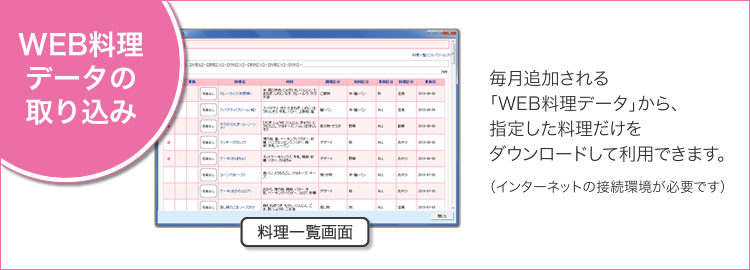 WEB料理データの取り込み
